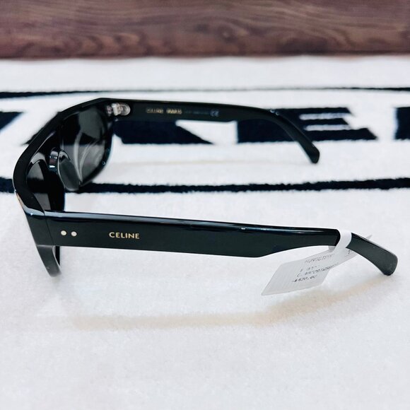 Celine Flat Top Rectangular Tinted Sunglasses - Picture 4 of 9